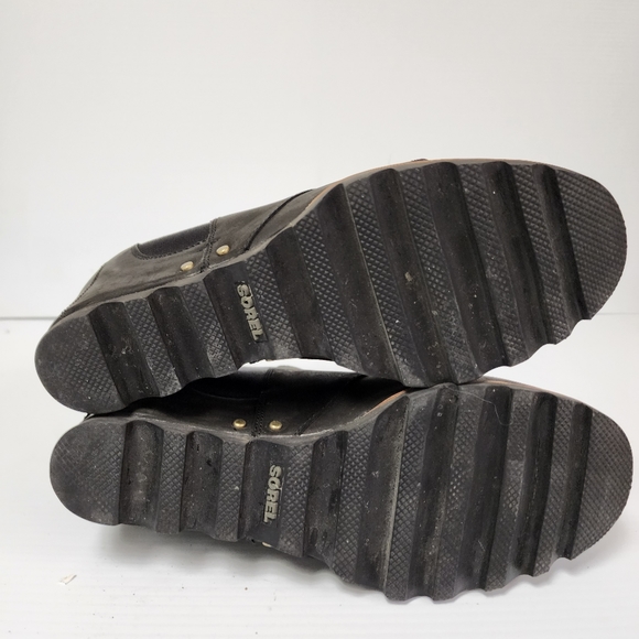 Sorel Women's Lea Wedge Black/Quarry High Top Boot 11 - Picture 5 of 15